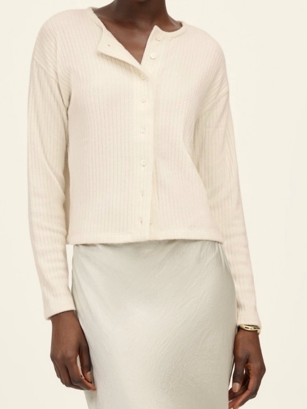 Madewell Cream Button-Up Cardigan - Picture 3 of 9